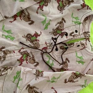 2 pc Girls pink corduroy Bucking Horse 2t , worn once , smoke free home.